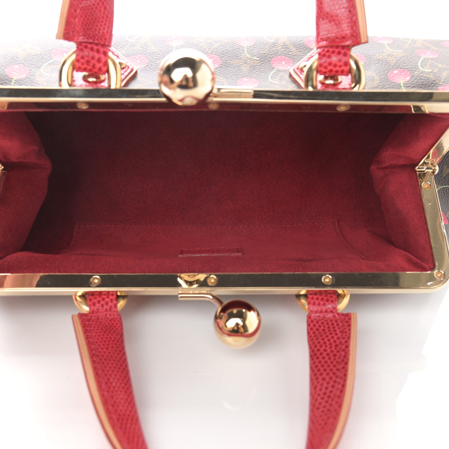 Louis Vuitton Monogram Cerises Lizard Sac Fermoir GM 5 of 10