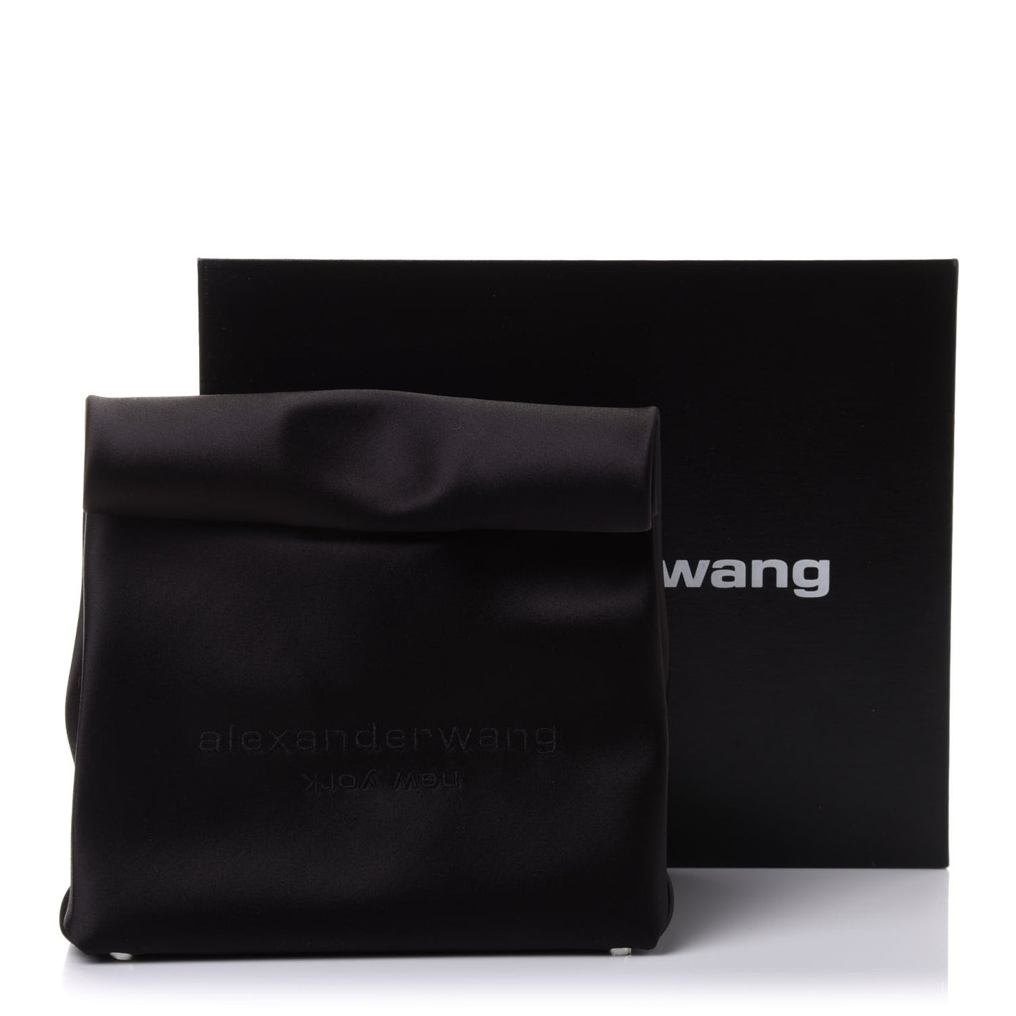 Satin Lunch Bag Clutch Black