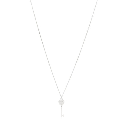 Tiffany Sterling Silver Return to Tiffany Heart Key Pendant Necklace 1 of 5