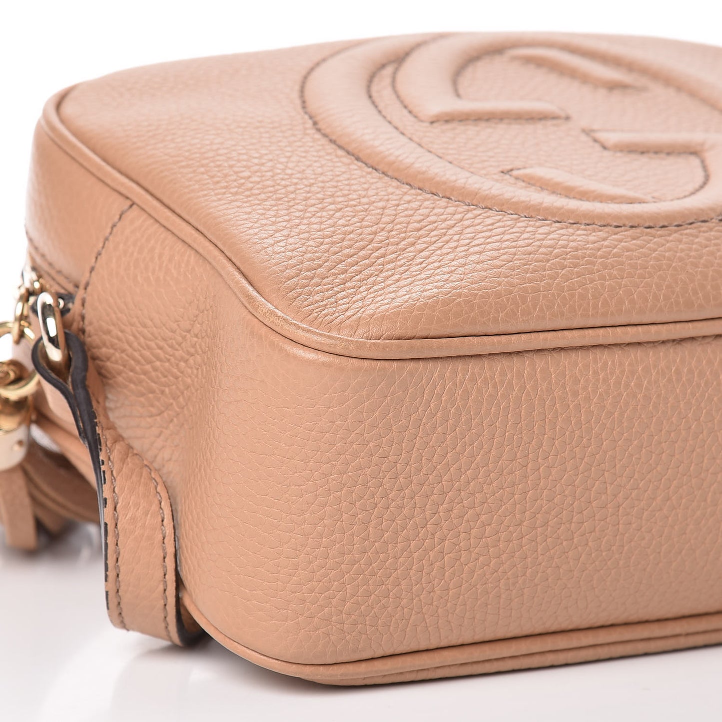 Pebbled Calfskin Small Soho Disco Bag Rose Beige