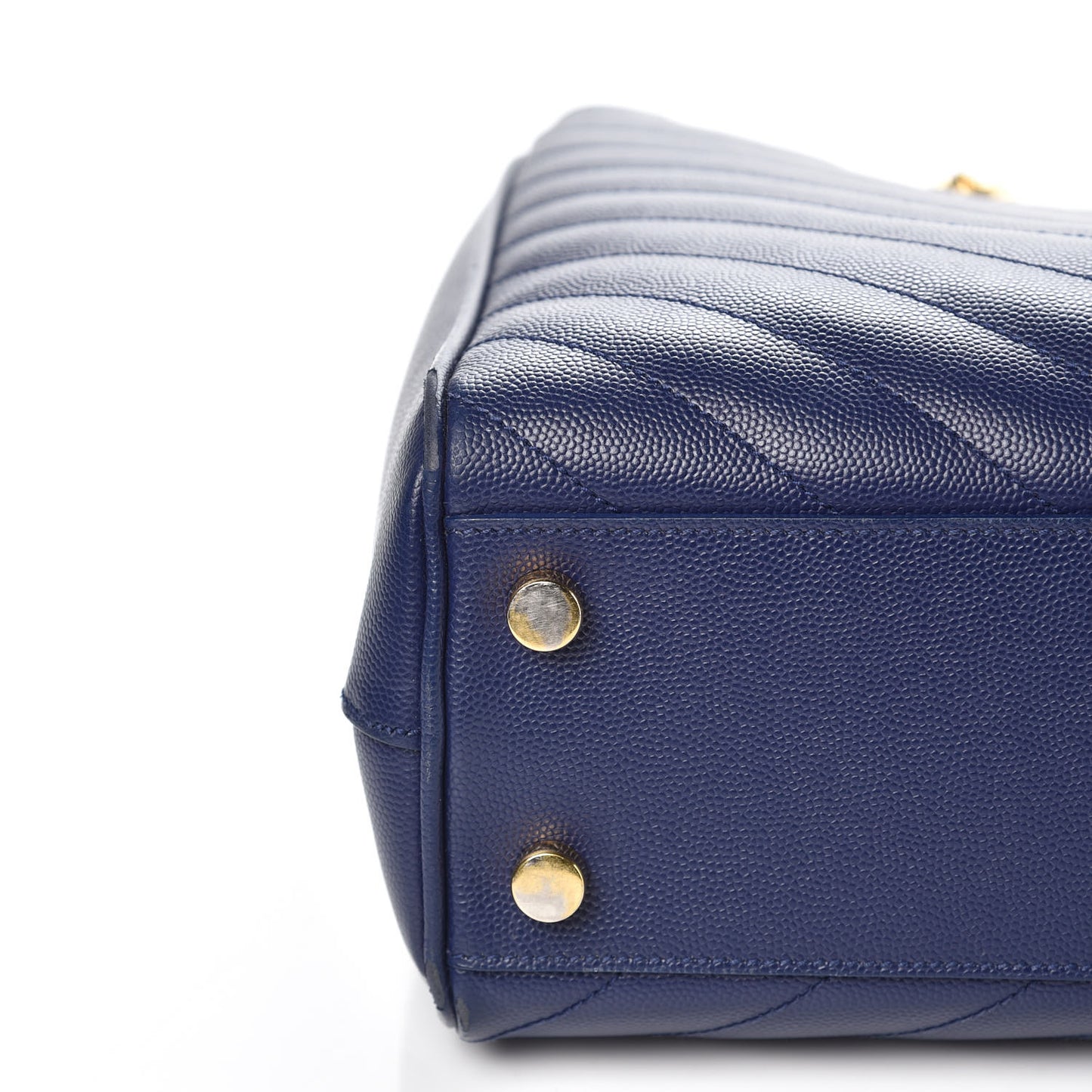 Grain De Poudre Matelasse Chevron Monogram Shopping Bag Deep Marine