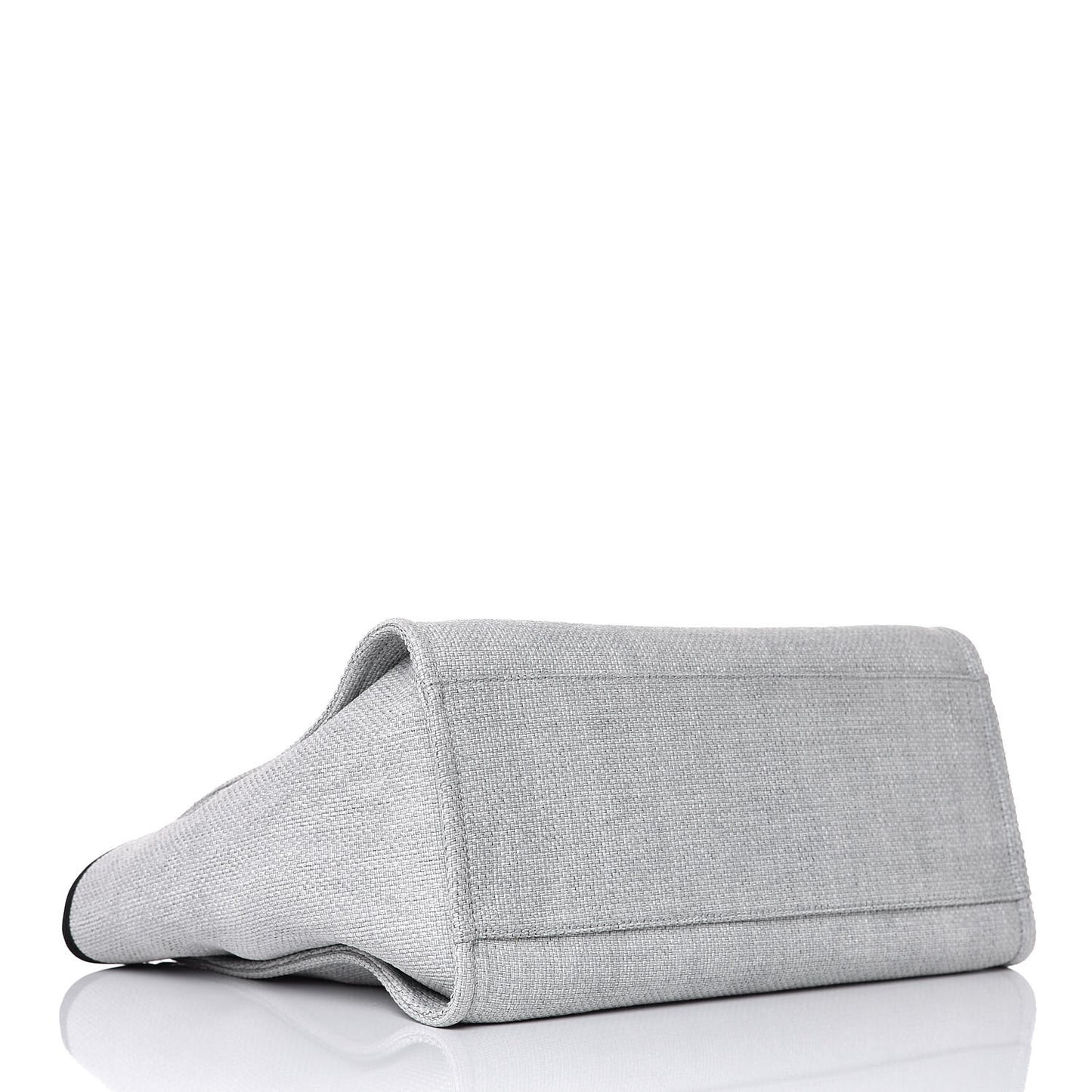 Woven Straw Raffia Large Deauville Tote Grey