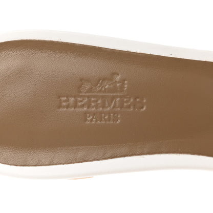Hermes Calfskin Oasis Sandals 35.5 White 7 of 10