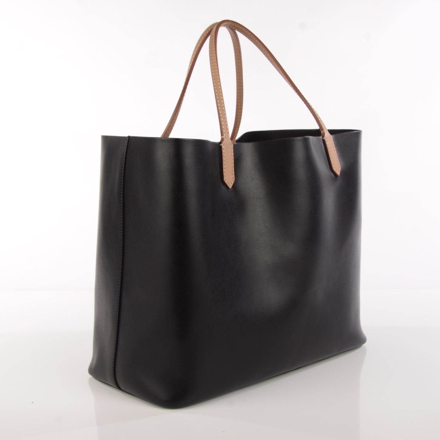 Calfskin Large Antigona Tote Black Beige