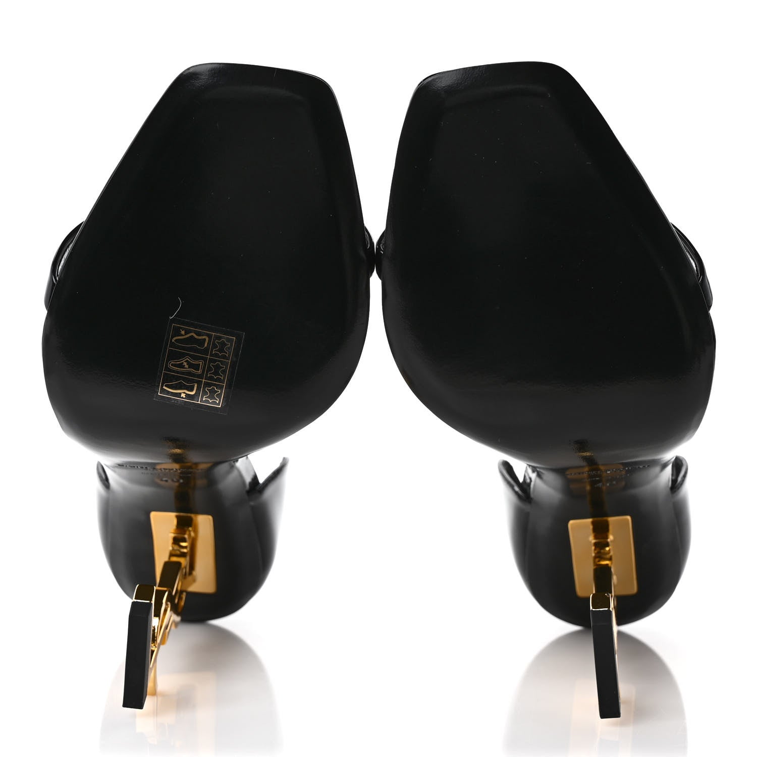 Saint Laurent Patent Calfskin Opyum 110 Sandals 40 Black Gold 5 of 8