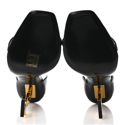 Saint Laurent Patent Calfskin Opyum 110 Sandals 40 Black Gold 5 of 8
