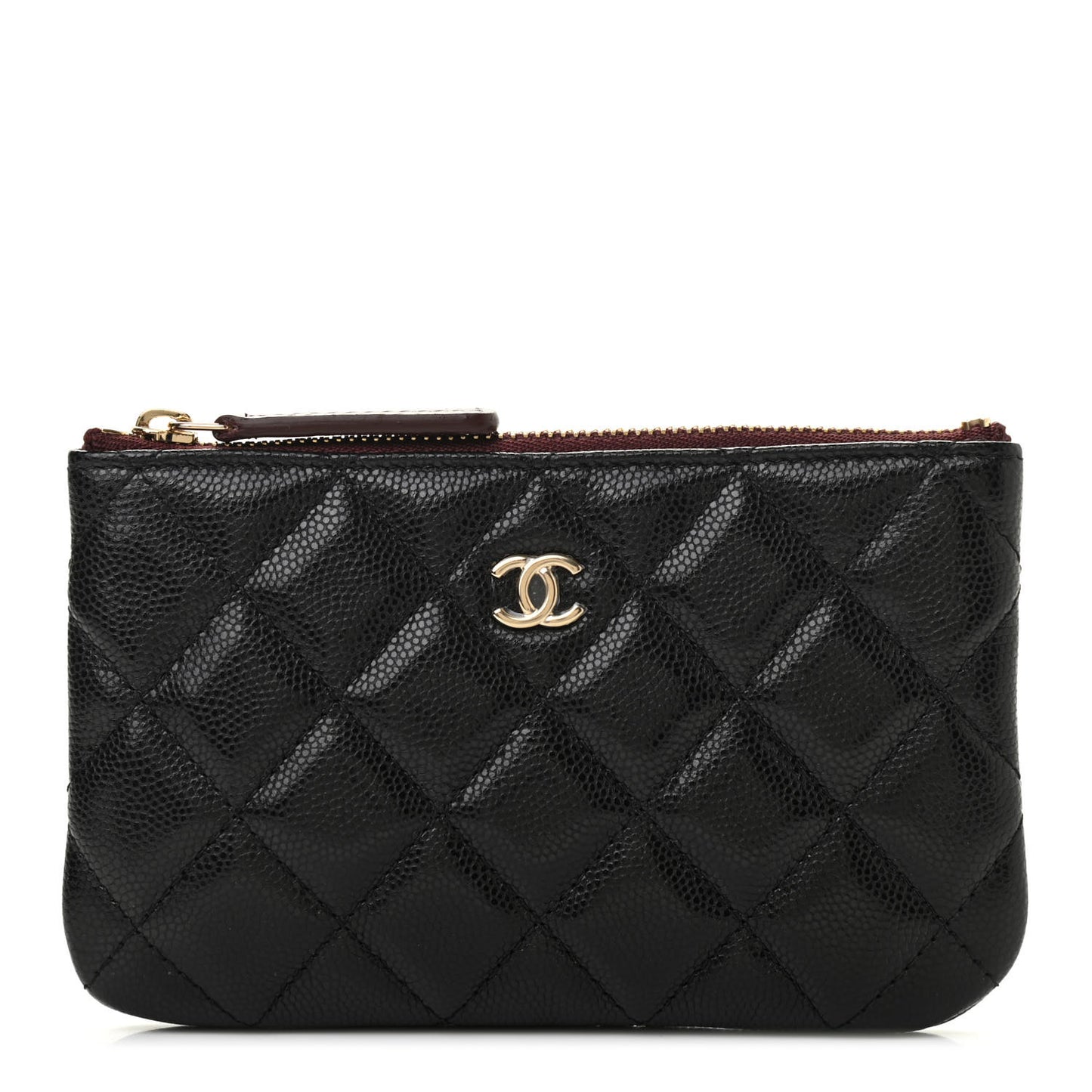 Caviar Quilted Small Cosmetic Case Black
