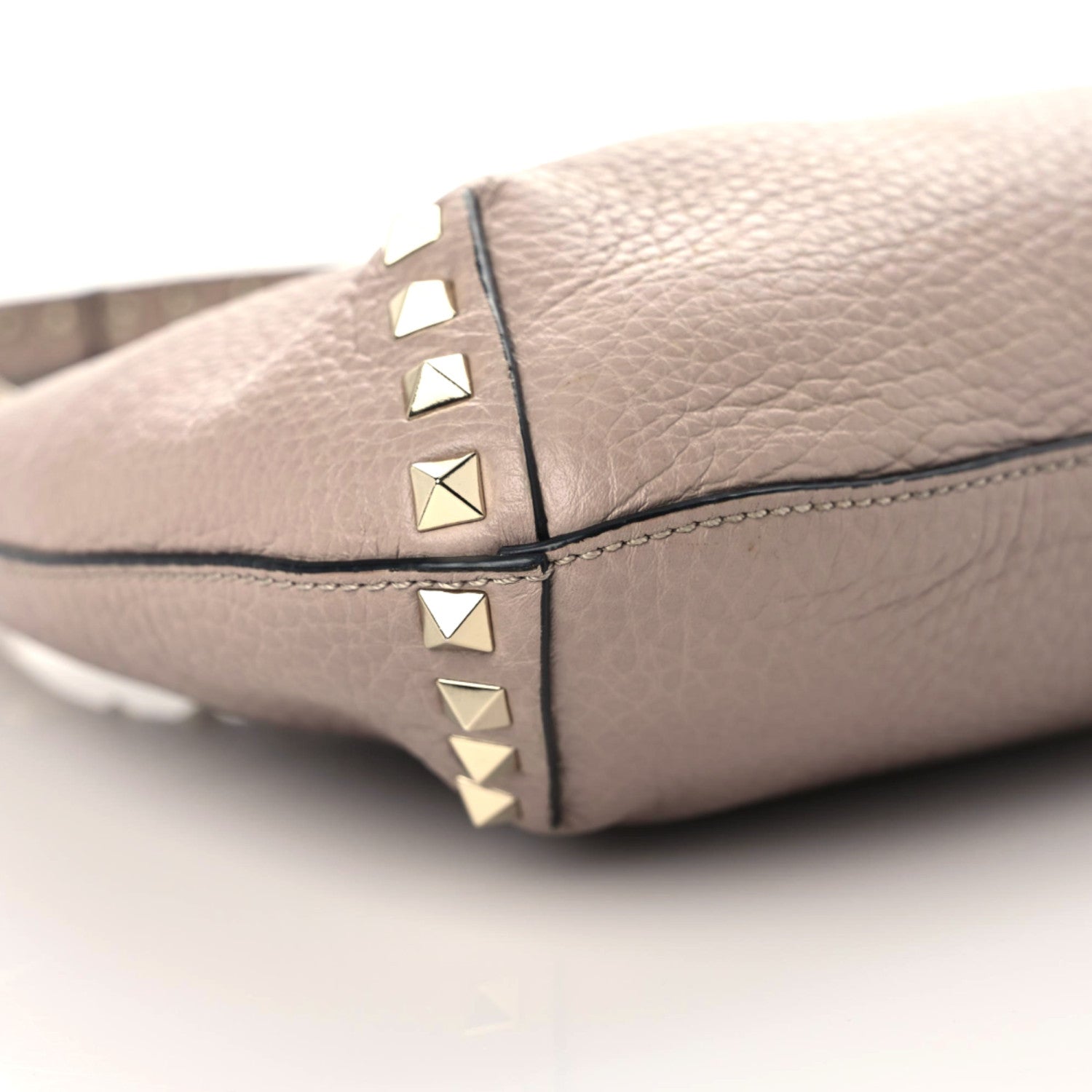 Valentino Garavani Pebbled Calfskin Small Rockstud Flip Lock Hobo Poudre 5 of 9
