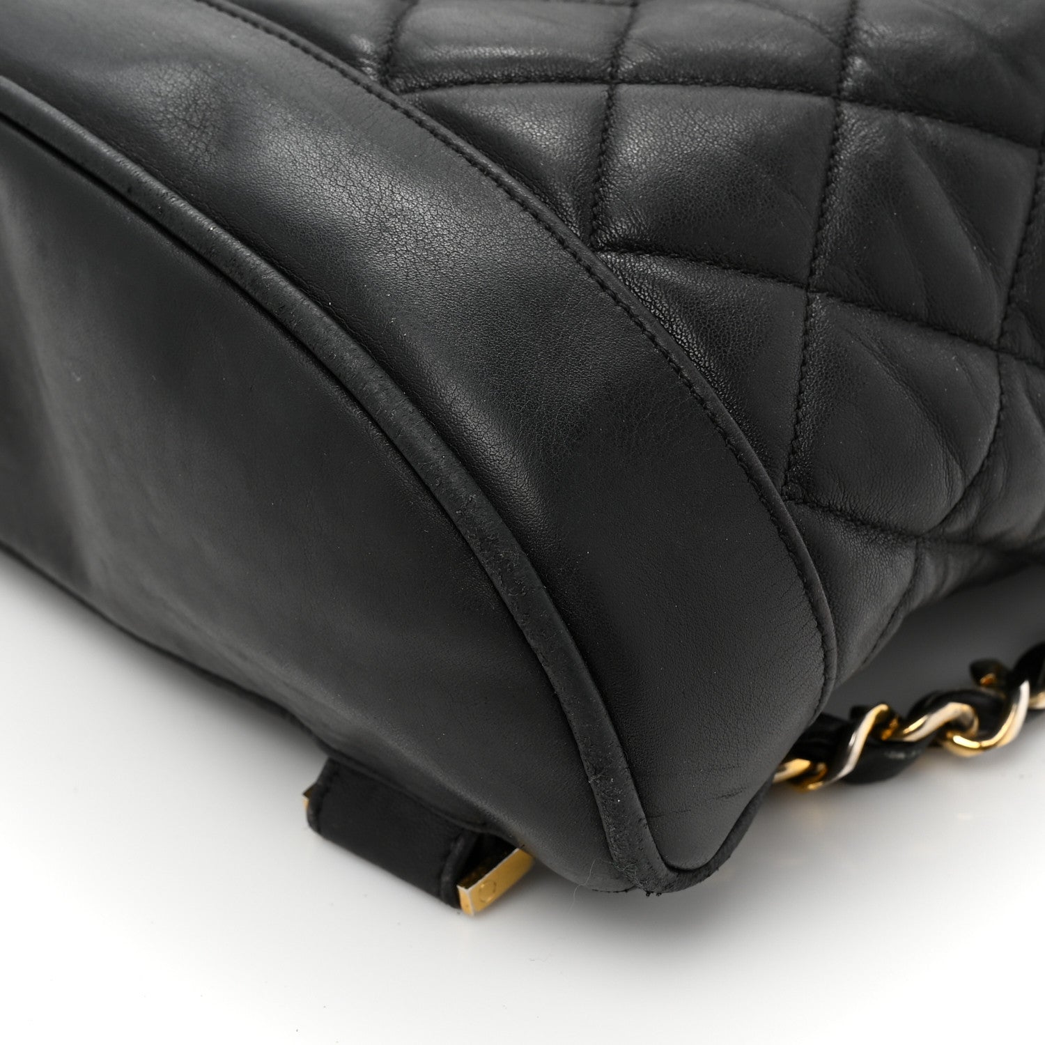 Chanel Lambskin Quilted Drawstring Backpack Black 12 of 16