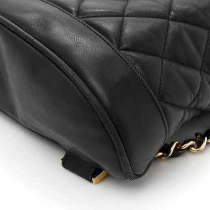 Chanel Lambskin Quilted Drawstring Backpack Black 12 of 16