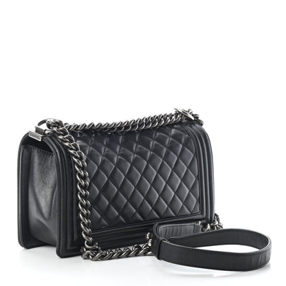 Chanel Calfskin Quilted Medium Boy Flap Black 2 of 8