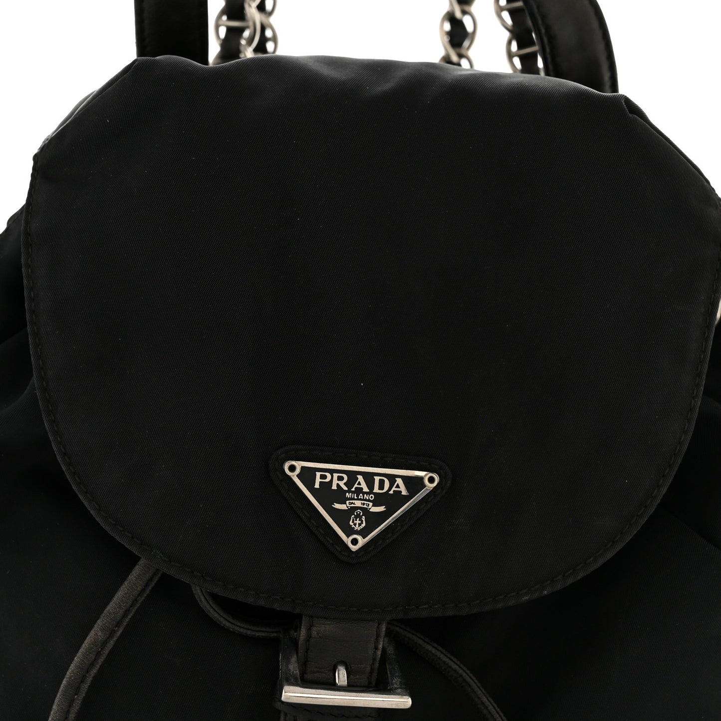 Tessuto Nylon Vela Chain Backpack Black