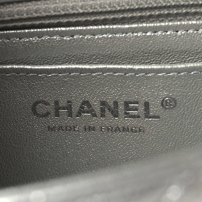 Chanel Metallic Lambskin Quilted Mini Rectangular Flap Silver 6 of 10