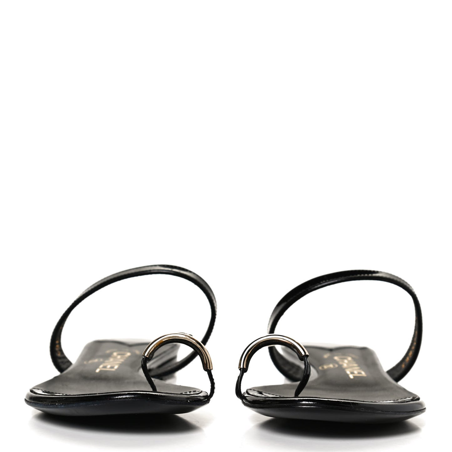 Patent CC Toe Ring Sandals 37 Black