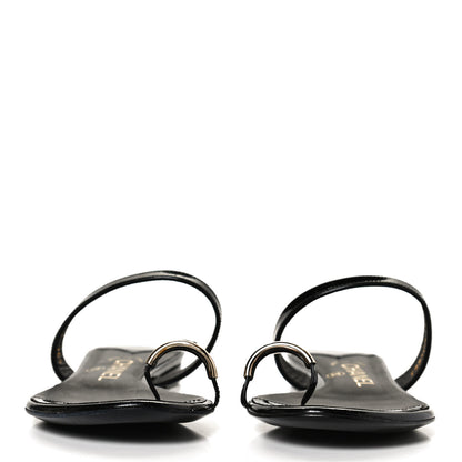 Chanel Patent CC Toe Ring Sandals 37 Black 2 of 12