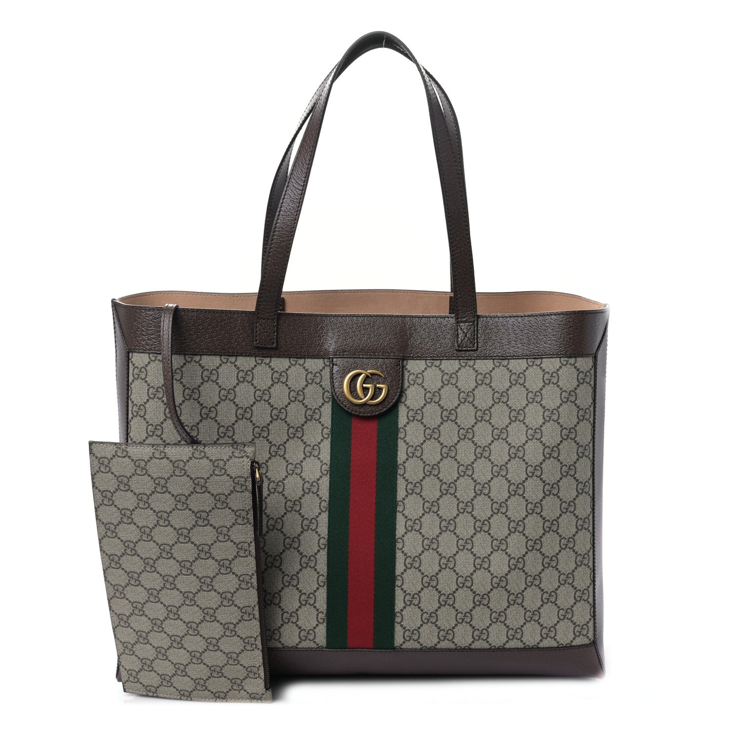 GG Supreme Monogram Web Ophidia Tote Brown