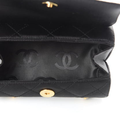 Chanel Satin Quilted Evening Bag Black 5 of 11