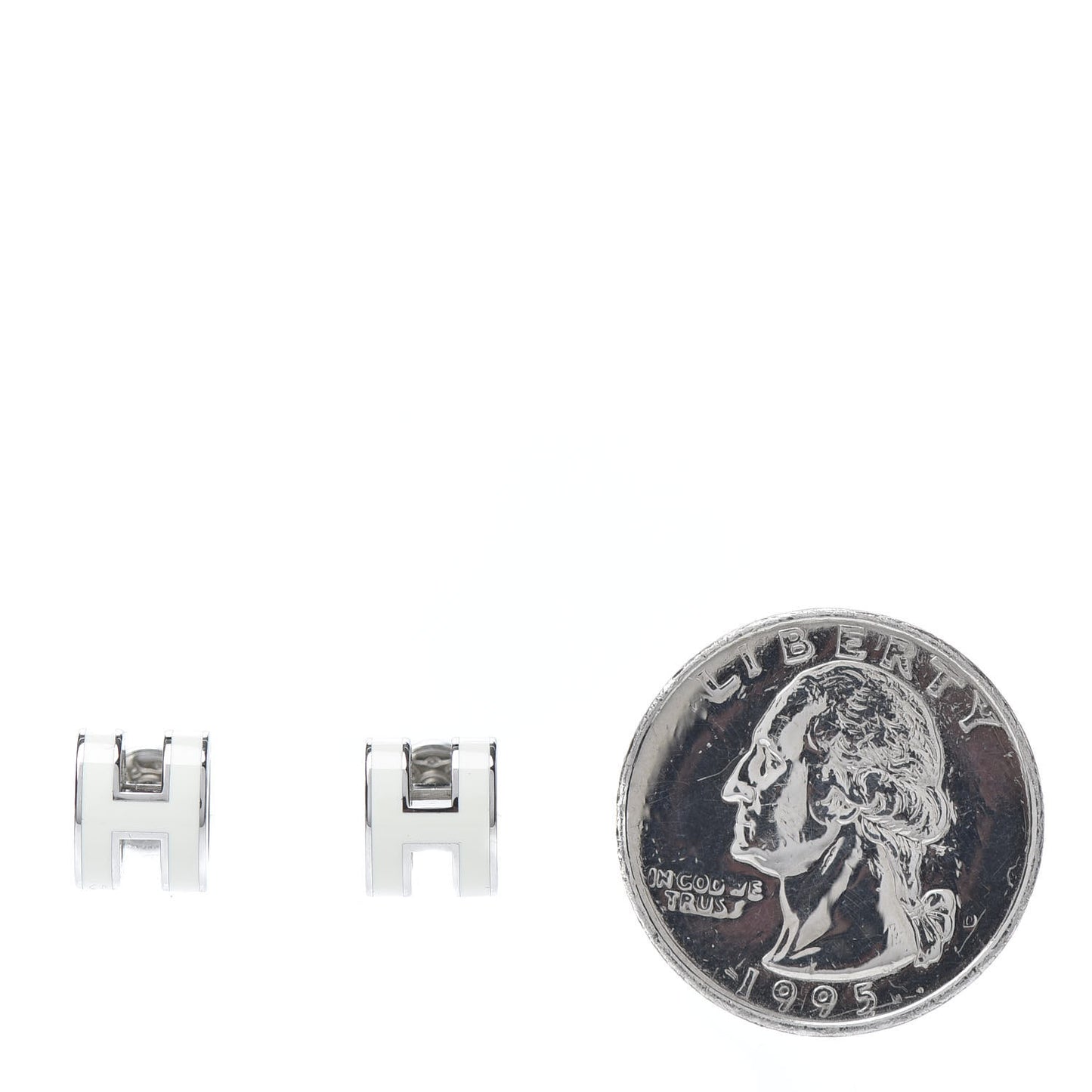 Palladium Lacquered Pop H Earrings White