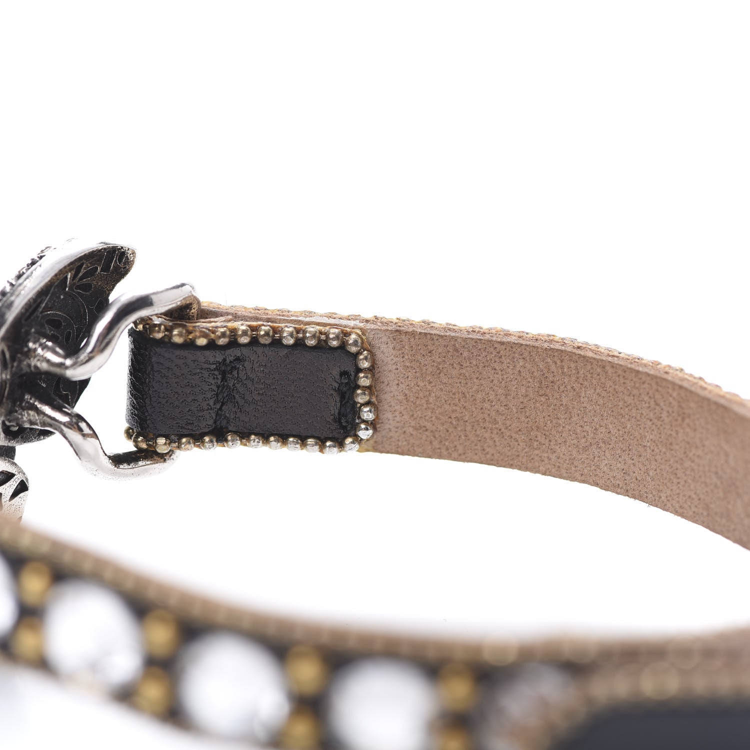Gucci Calfskin Crystal Butterfly Bracelet Black 5 of 6