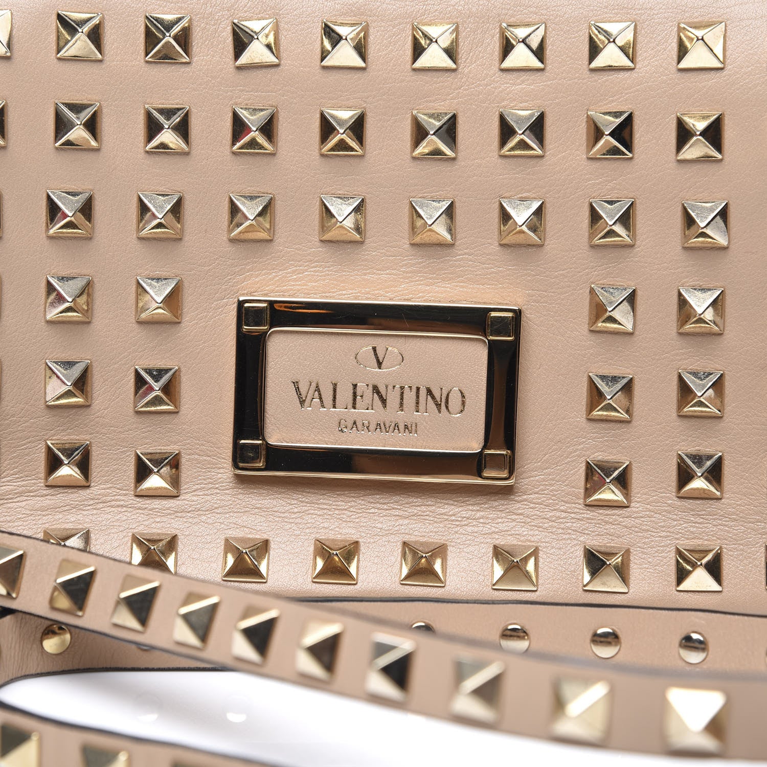 Valentino Garavani Vitello Mini Rockstud All Over Flap Saddle Crossbody Bag Rose Cannelle 11 of 11