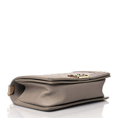 Chanel Caviar Quilted Medium Boy Flap Dark Beige 4 of 11