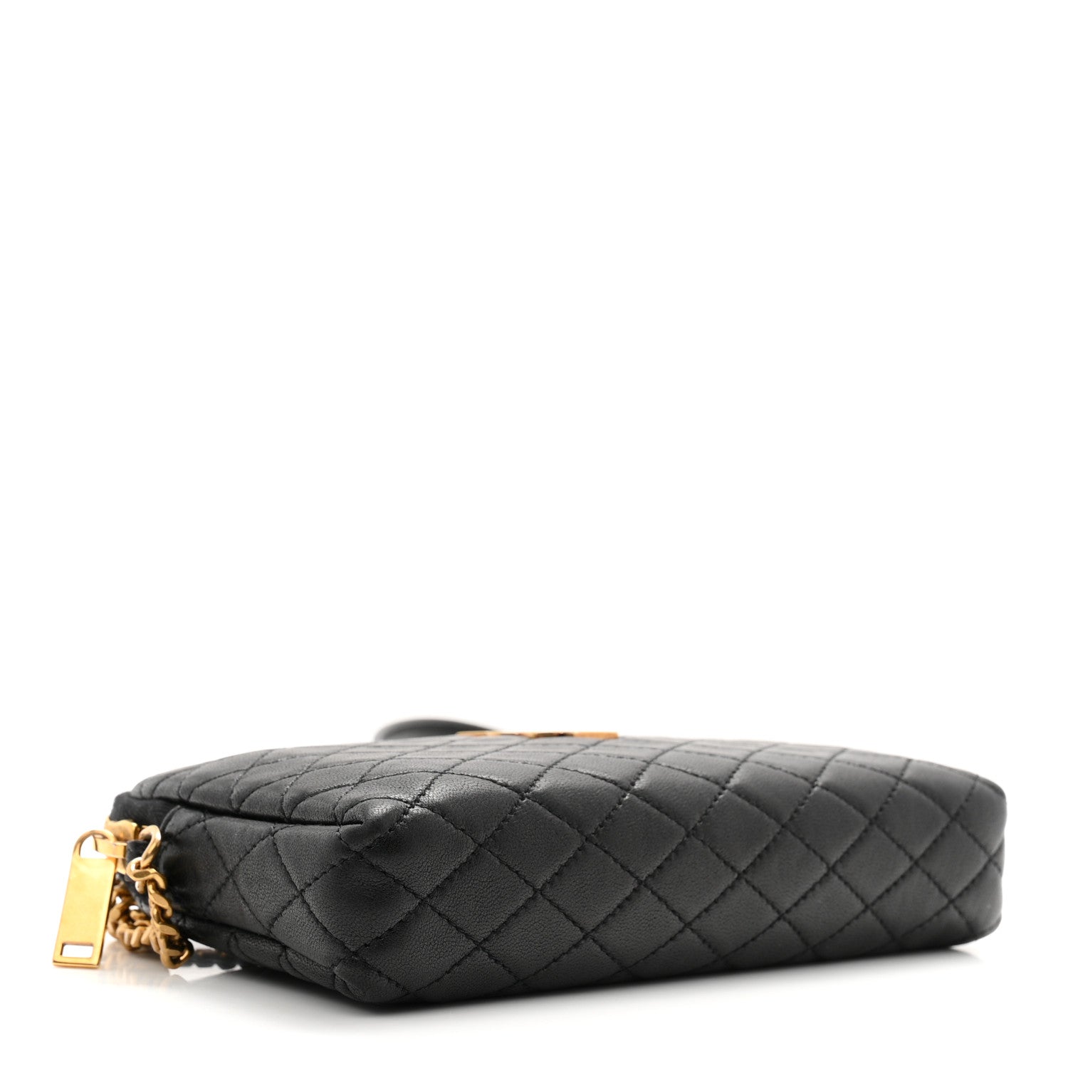 Saint Laurent Lambskin Quilted Gaby Zipped Pouch Black 4 of 10
