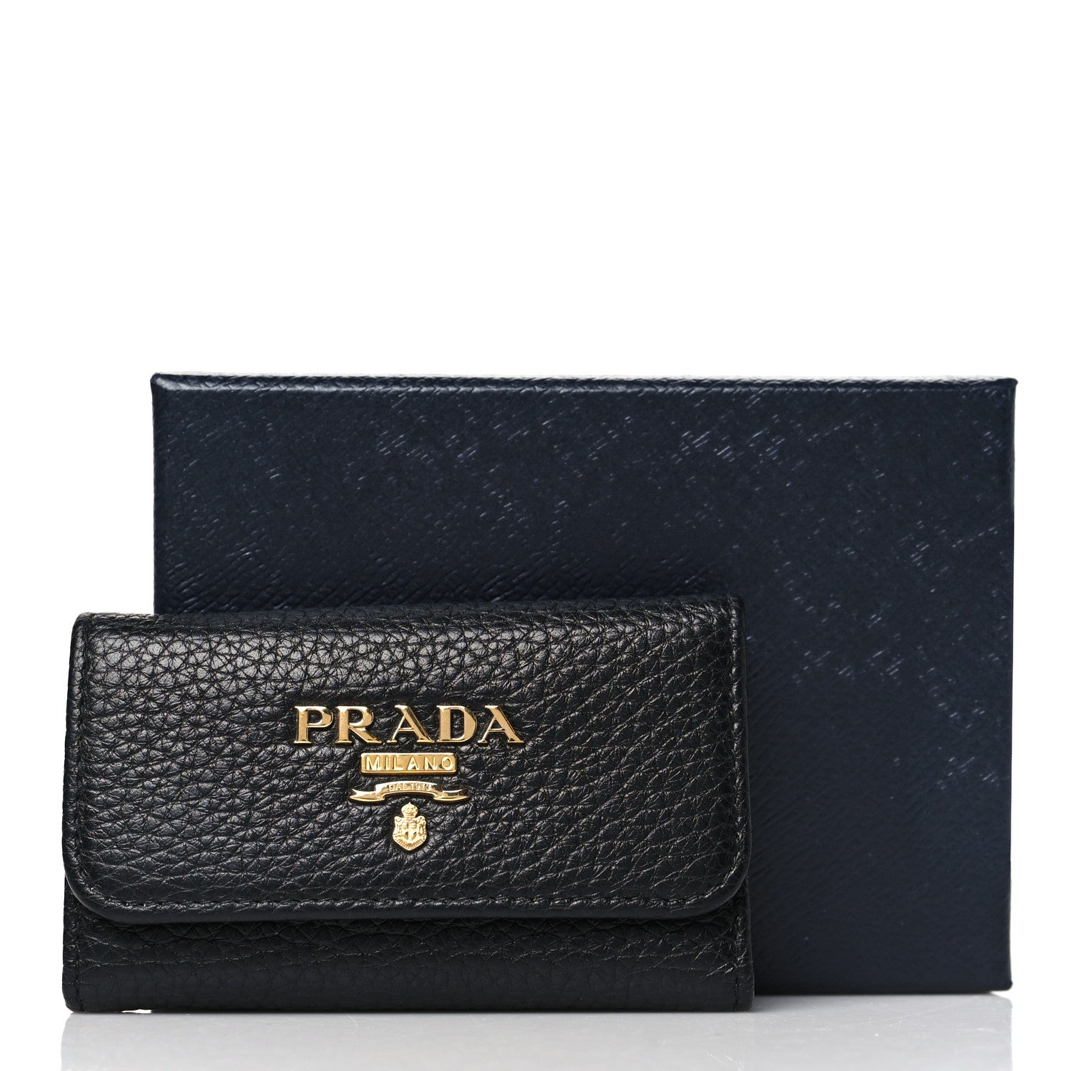 Prada Vitello Grain Move 6 Key Holder Black 1730664 – FASHIONPHILE