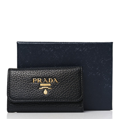 Prada Vitello Grain Move 6 Key Holder Black 9 of 9