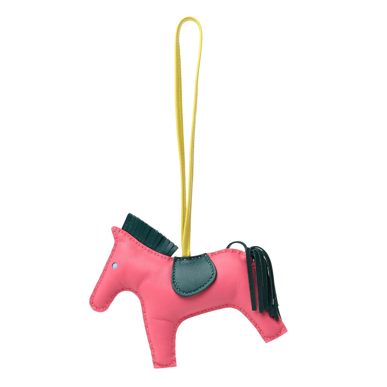 Hermes Milo Lambskin Grigri Rodeo Horse Bag Charm GM Rose Azalee Malachite Lime Celeste 1 of 4