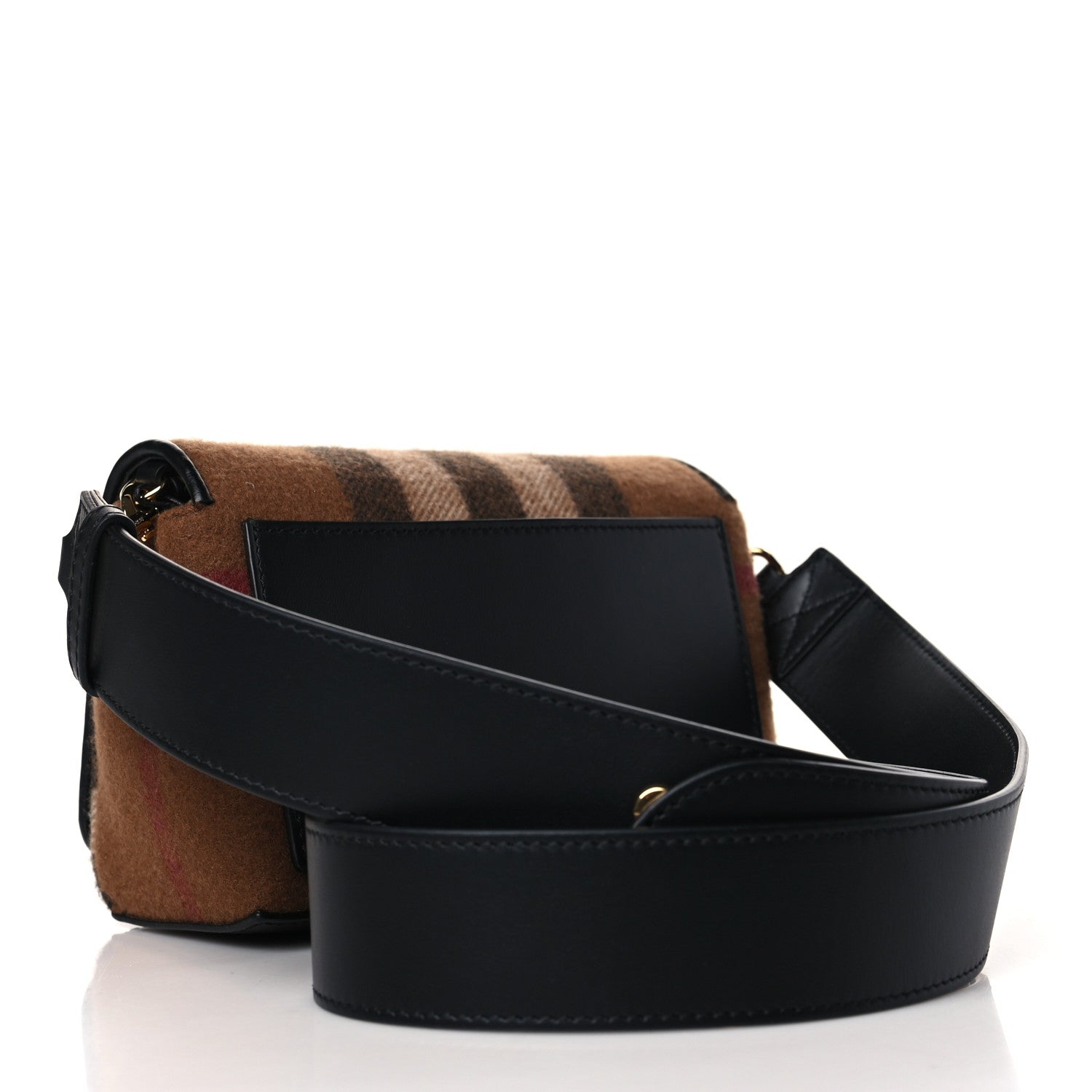 Burberry Cashmere Hackberry Check Note Medium Crossbody Bag Brown 2 of 7