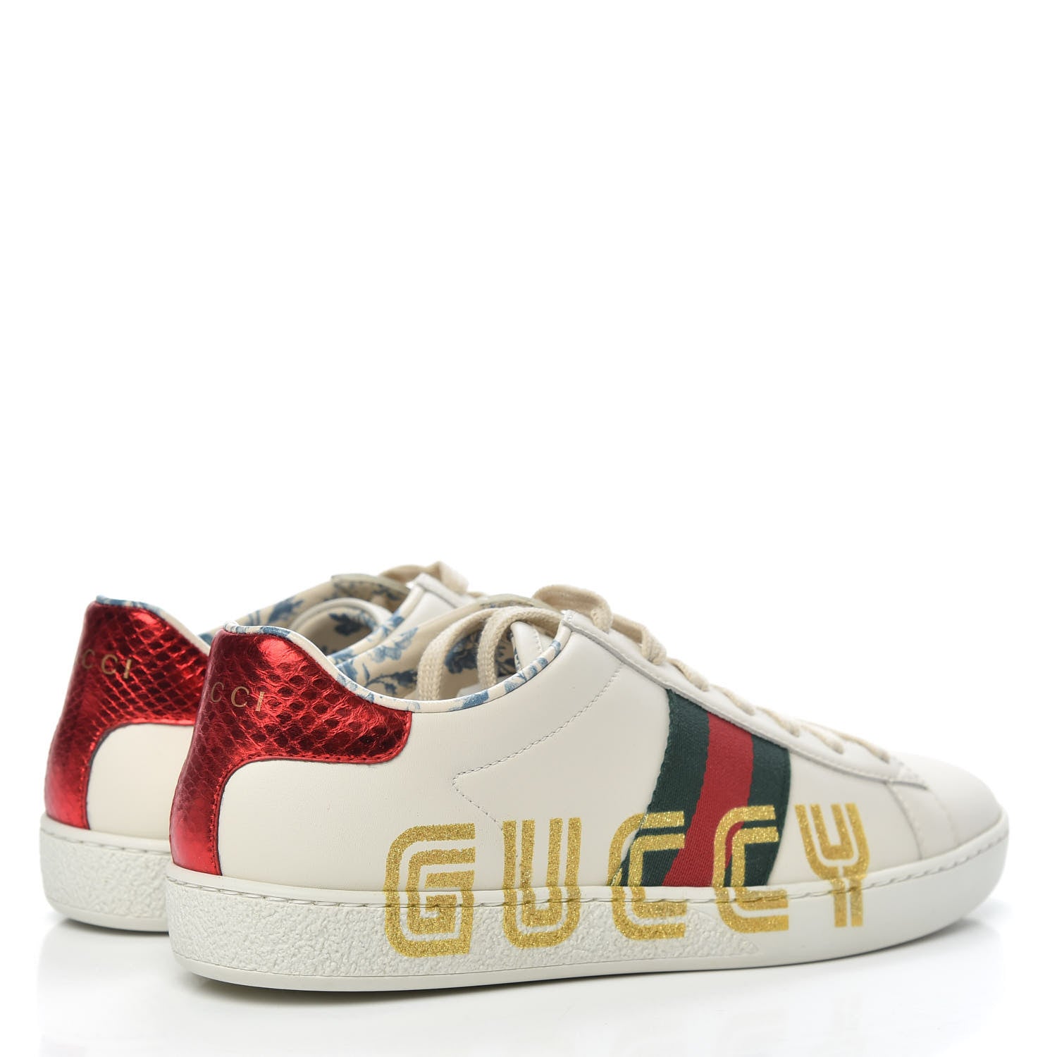Gucci X SEGA Calfskin Ayers Web Guccy Womens Ace Sneakers 35.5 White 4 of 9