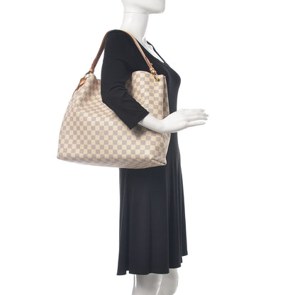 Louis Vuitton Damier Azur Graceful MM Rose Ballerine 2 of 15