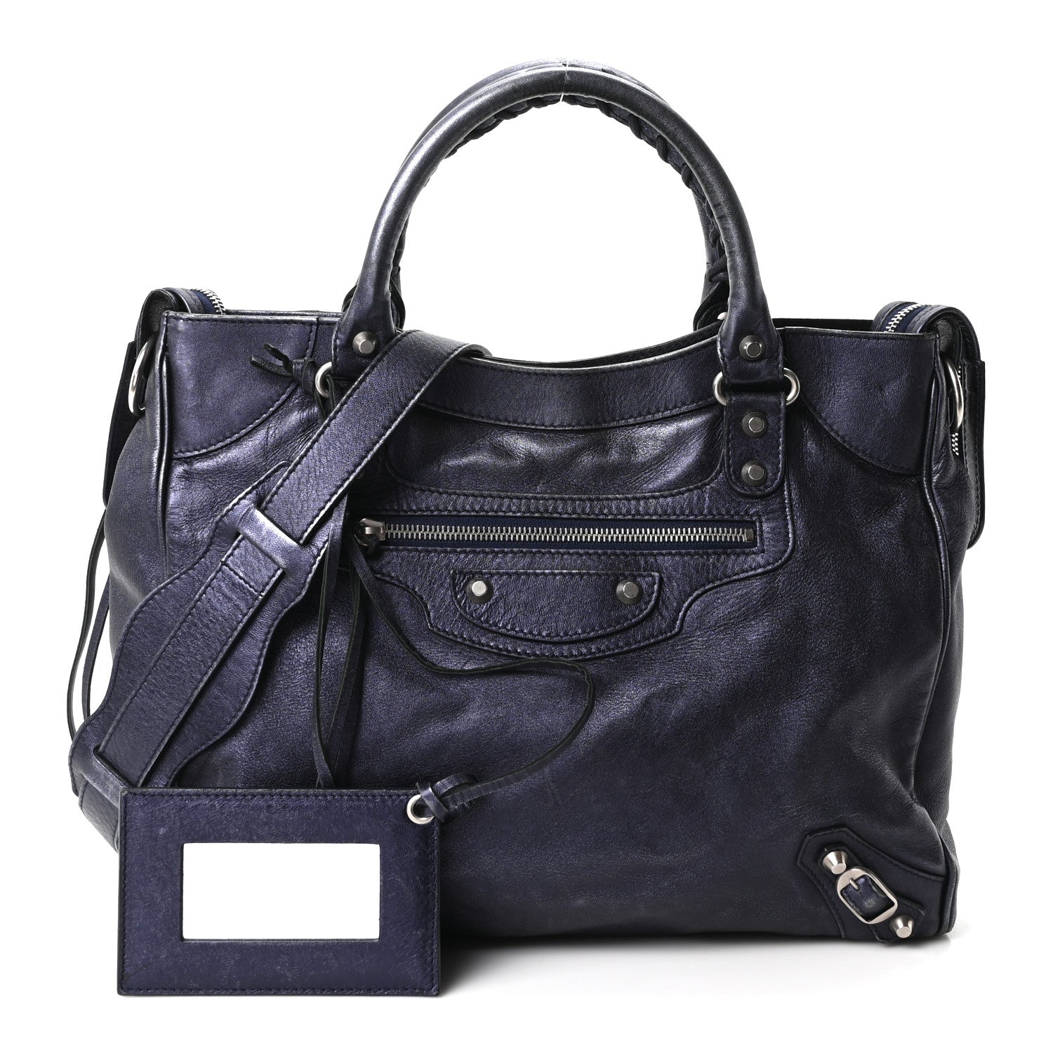 Balenciaga Metallic Agneau Classic Silver Hardware Velo Maree 2 of 10