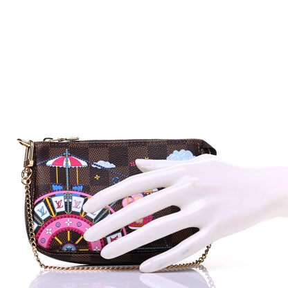 Louis Vuitton Damier Ebene 2020 Christmas Animation Big Wheel Mini Pochette Accessories Rose Ballerine 2 of 8