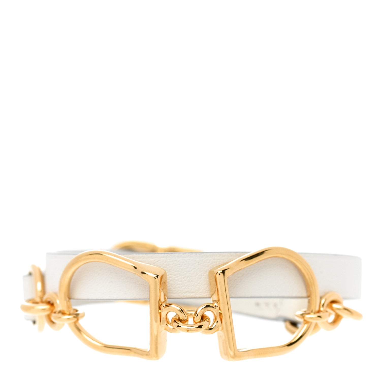 Hermes Swift Etrier Double Tour Bracelet T2 White 1 of 5