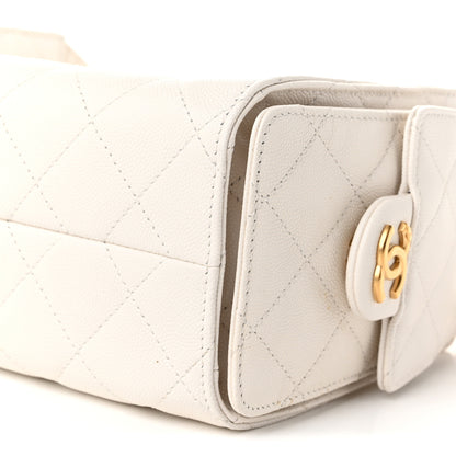 Chanel Caviar Quilted Mini Chanel 25 Handbag White 10 of 11