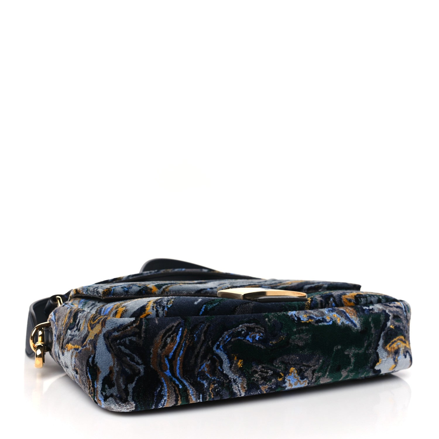 Fendi Velvet Tappetino Marble Baguette Bleu Multicolor 4 of 10