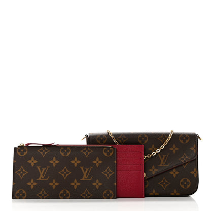 Louis Vuitton Monogram Pochette Felicie Chain Wallet Fuchsia 1 of 8