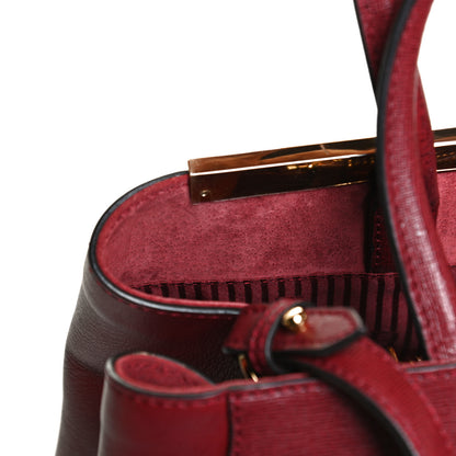 Fendi Vitello Elite Regular 2Jours Tote Rosso Scuro Ciliegia 11 of 13