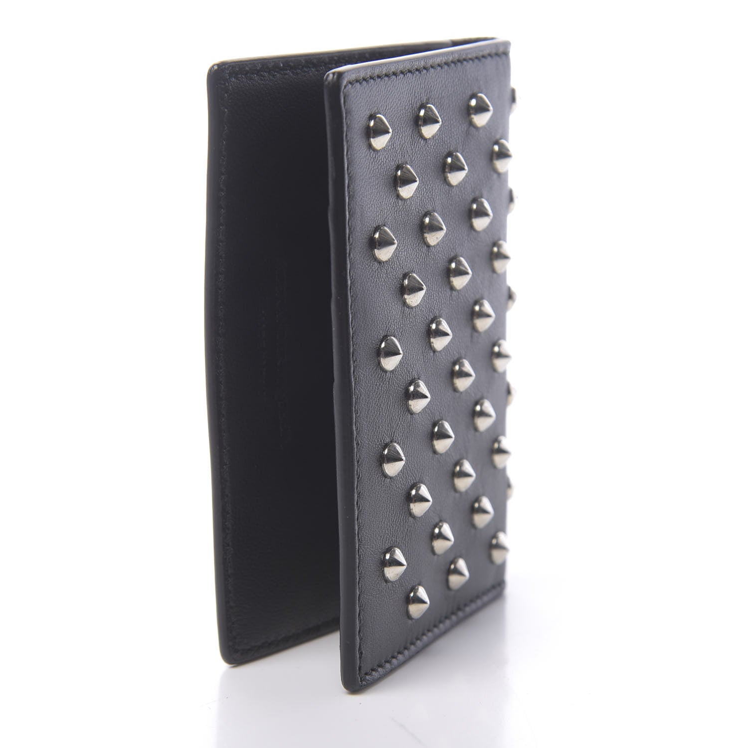Alexander McQueen Calfskin Studded Skull Card Holder Black 3 of 6
