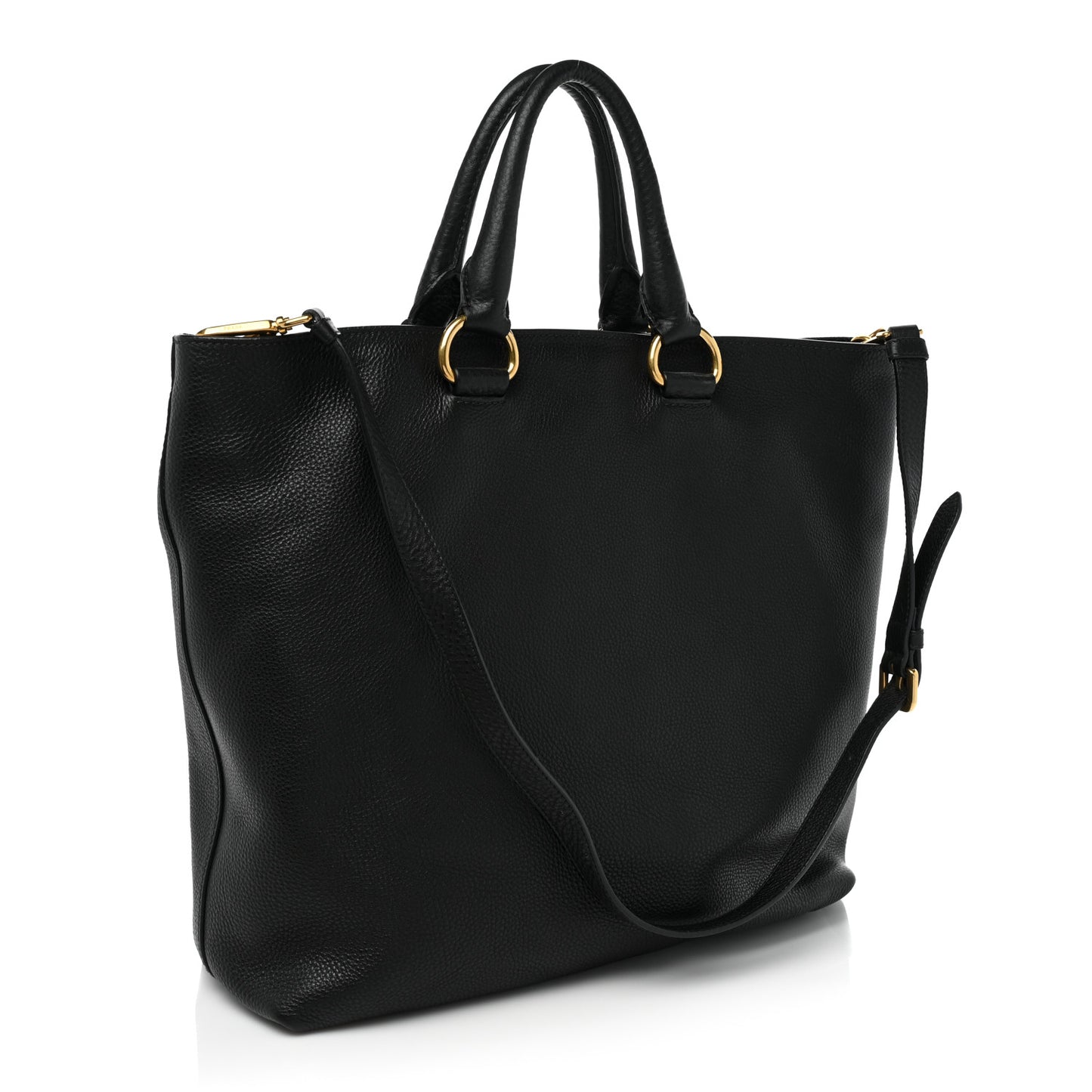 Vitello Daino Shopping Tote Black