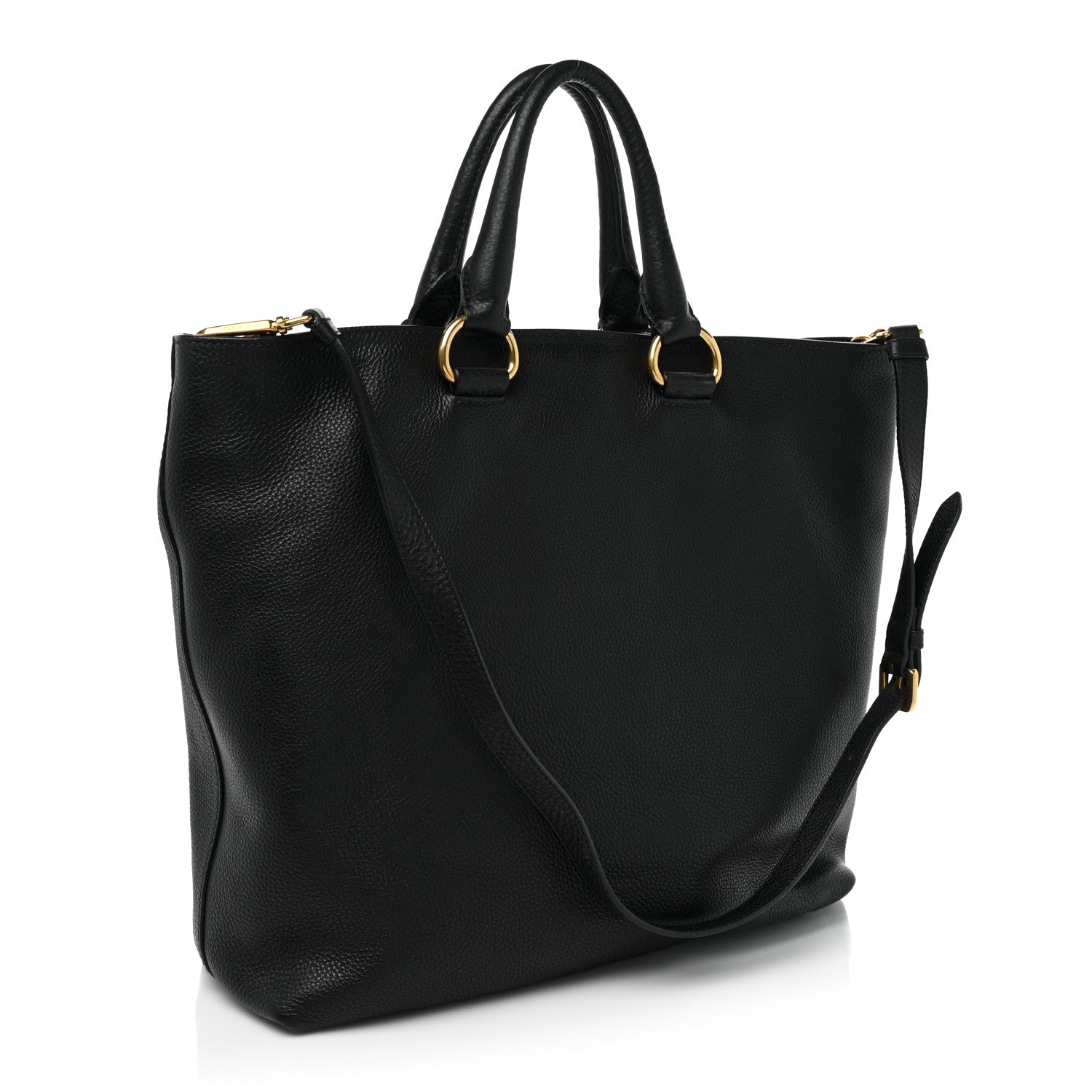 Prada Vitello Daino Shopping Tote Black 2 of 6