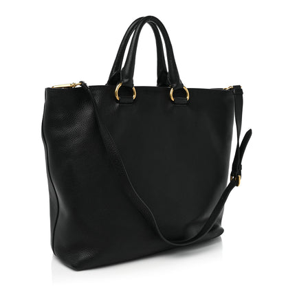 Prada Vitello Daino Shopping Tote Black 2 of 6
