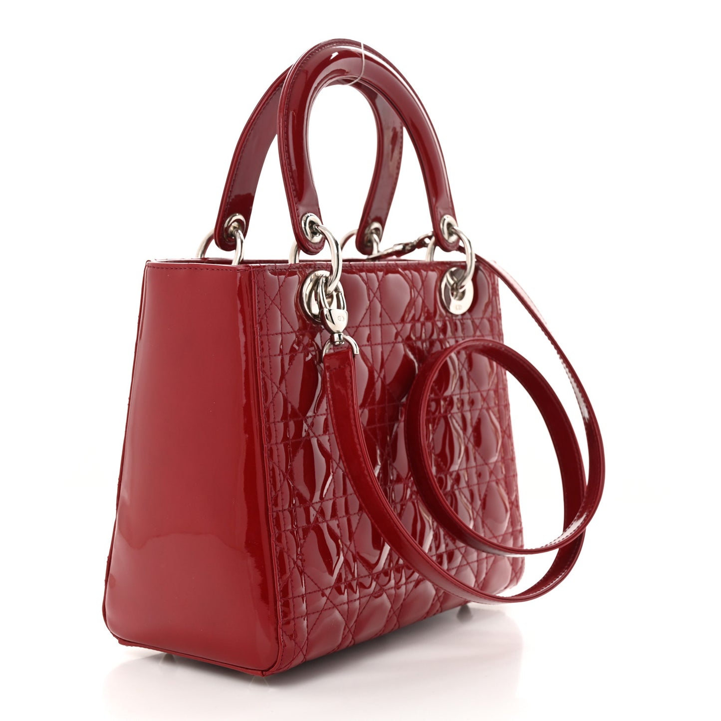 Patent Cannage Medium Lady Dior Red
