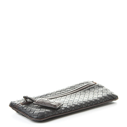 Bottega Veneta Nappa Intrecciato Zip Clutch Black Brown 4 of 8