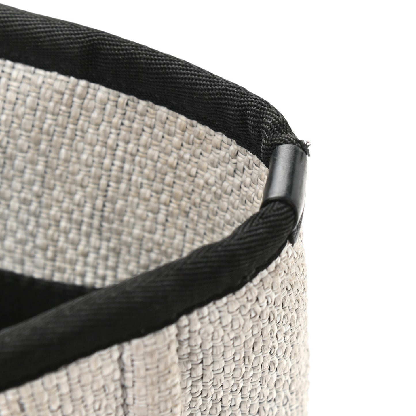 Woven Straw Raffia Small Deauville Tote Grey
