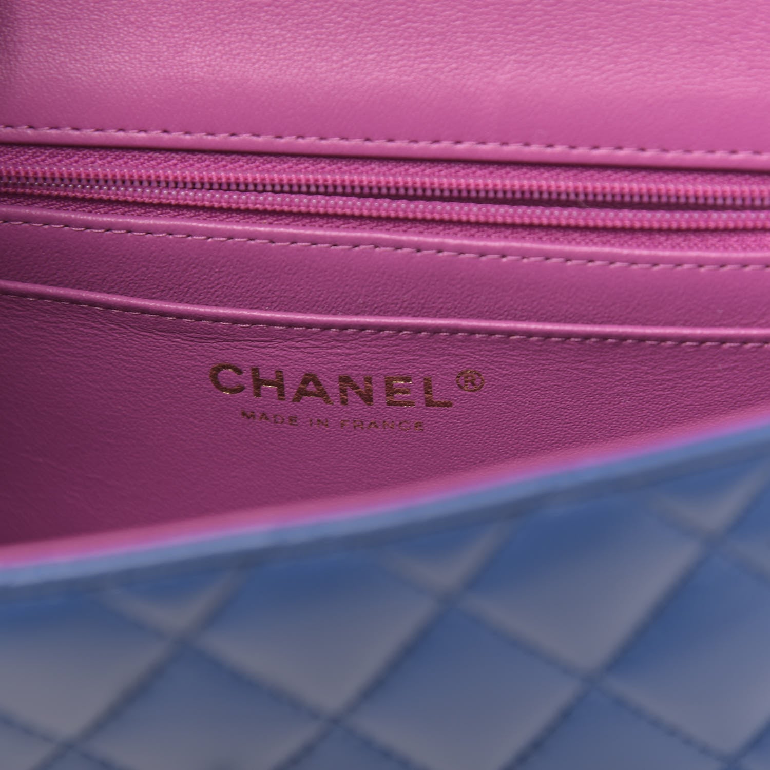 Chanel Lambskin Quilted Mini Rectangular Flap Blue Purple 6 of 10