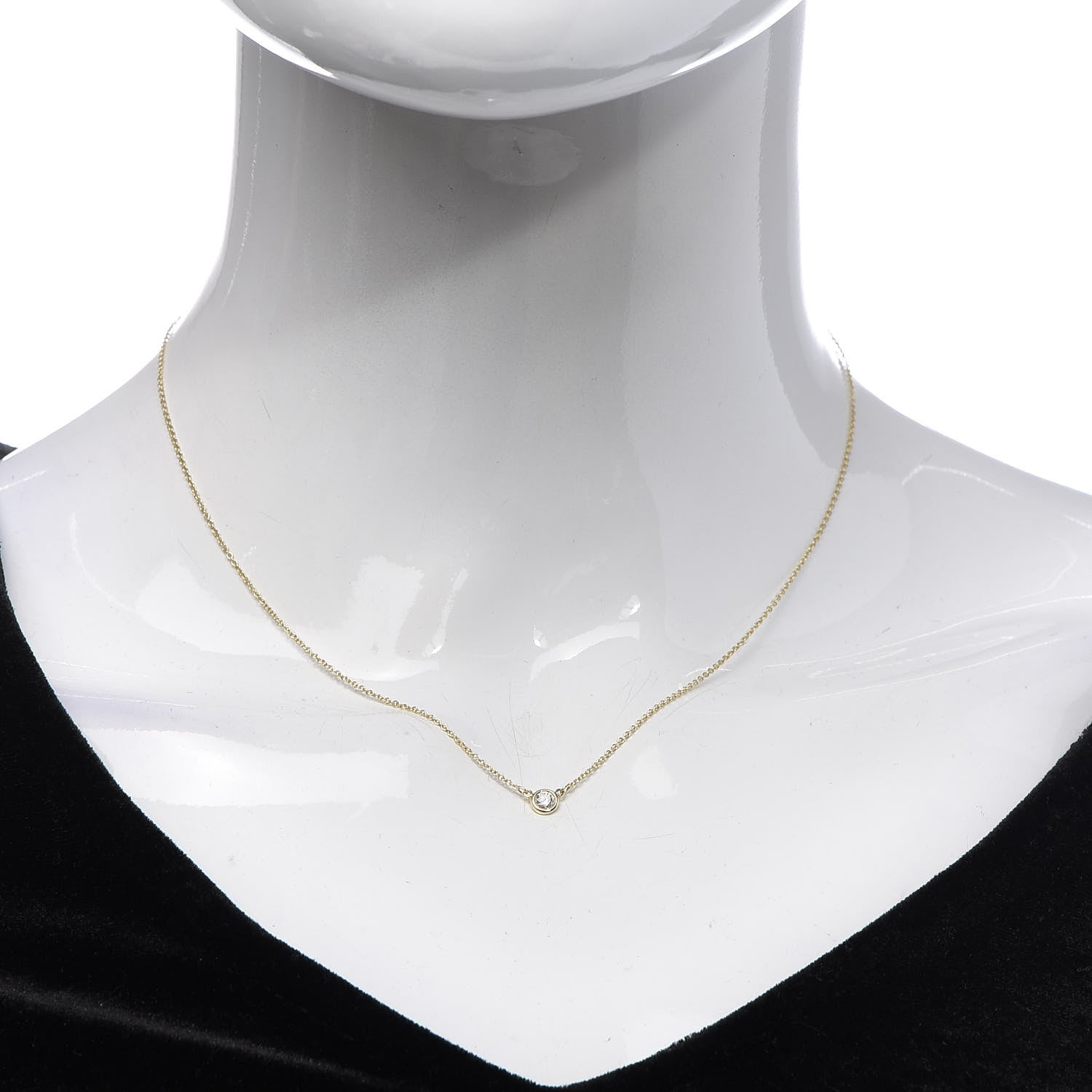 Tiffany 18K Yellow Gold Diamond .14ct Elsa Peretti Diamonds by the Yard Pendant Necklace 2 of 6