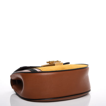 Chloe Suede Calfskin Patchwork Mini Drew Shoulder Bag Tobacco 4 of 6