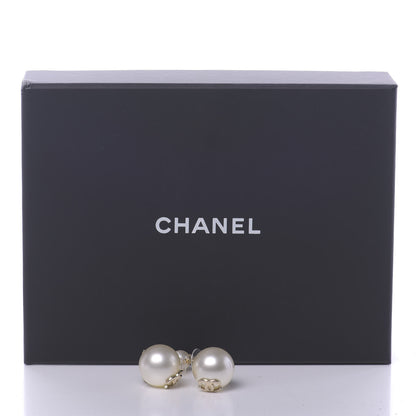 Chanel Pearl CC Chain Drop Earrings Gold 4 of 4